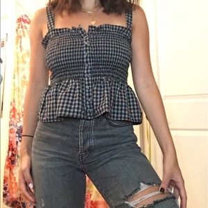 Black gingham tank